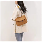 Rivet Small Square Bag Brown Casual Shoulder Wandering Bag
