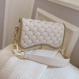 Rivet Small Square Bag Women Underarm Crossbody Handbags for Party