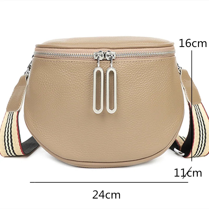 Women's Soft Leather Tote Bag Long Zipper Handbag