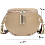 Women's Soft Leather Tote Bag Long Zipper Handbag