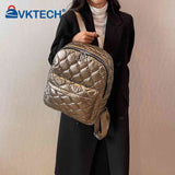 Quilted Nylon Rucksack Solid Casual Travel Lady Backpack