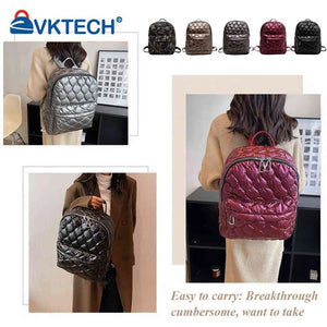 Quilted Nylon Rucksack Solid Casual Travel Lady Backpack