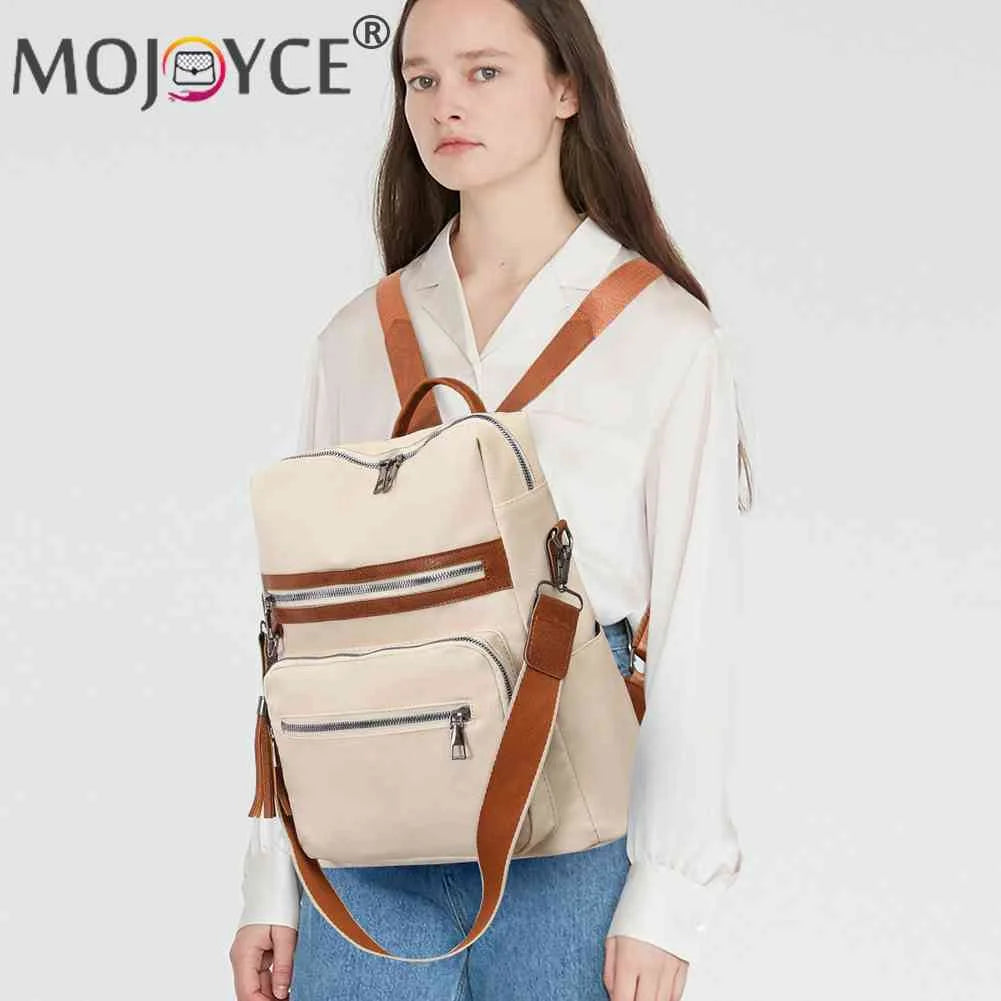 Shoulder Backpack Students Tote Schoolbag Leather Girl Travel Bags