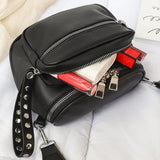 Bucket Bag PU Leather Small Round Shoulder Bag Women Casual Crossbody Bag