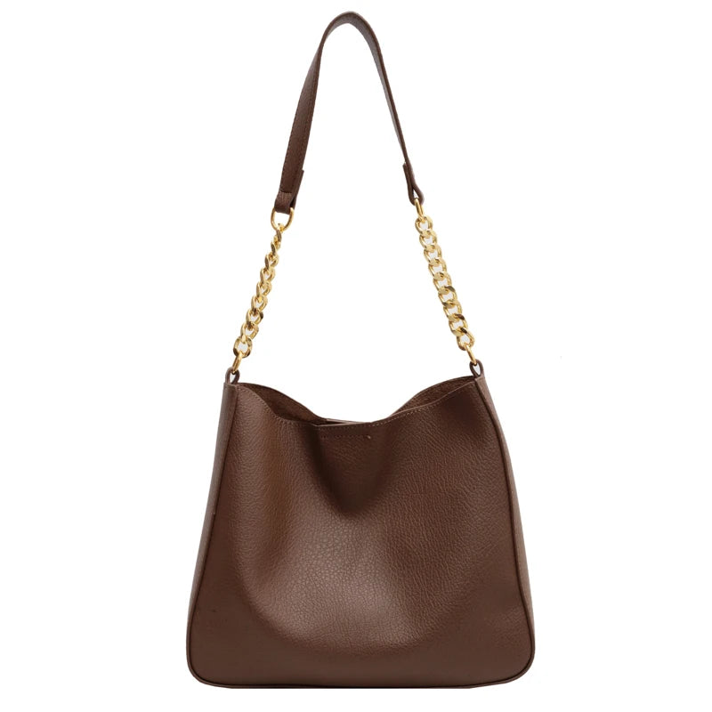 Casual Bucket Bags Women's Retro Shoulder Bags Chain Bags