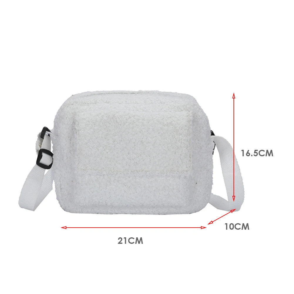 Lamb Wool Chain Crossbody Messenger Bag for Travel Shopping