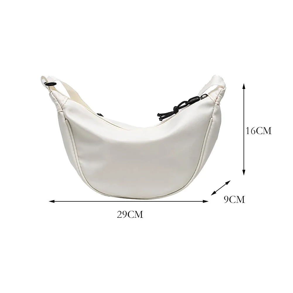 Canvas Shoulder Chest Bag Purse Soft Leather Handbag