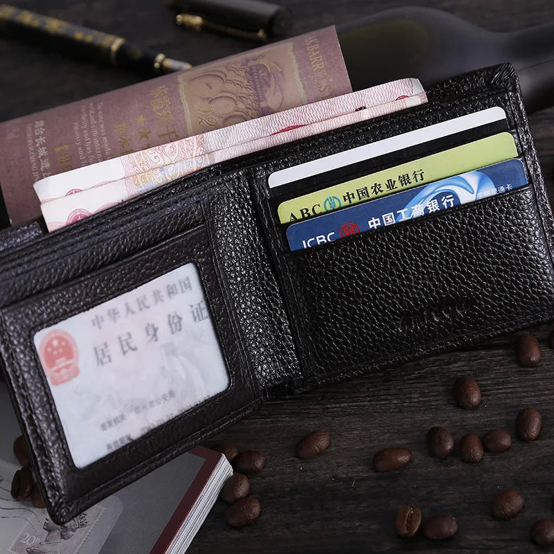 Men's Crocodile Leather Wallet Short Paragraph Cow Leather Business Wallet