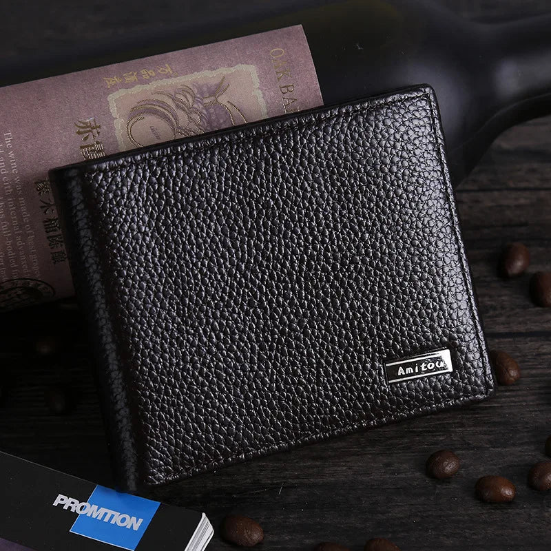 Men's Crocodile Leather Wallet Short Paragraph Cow Leather Business Wallet