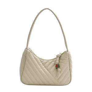 Solid Leather Shoulder Bag for Women High Quality Travel Armpit Purse