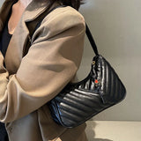 Solid Leather Shoulder Bag for Women High Quality Travel Armpit Purse