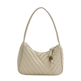 Solid Leather Shoulder Bag for Women High Quality Travel Armpit Purse