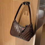 Solid Leather Shoulder Bag for Women High Quality Travel Armpit Purse