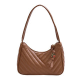 Solid Leather Shoulder Bag for Women High Quality Travel Armpit Purse