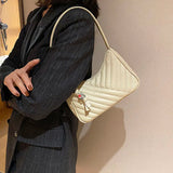 Solid Leather Shoulder Bag for Women High Quality Travel Armpit Purse