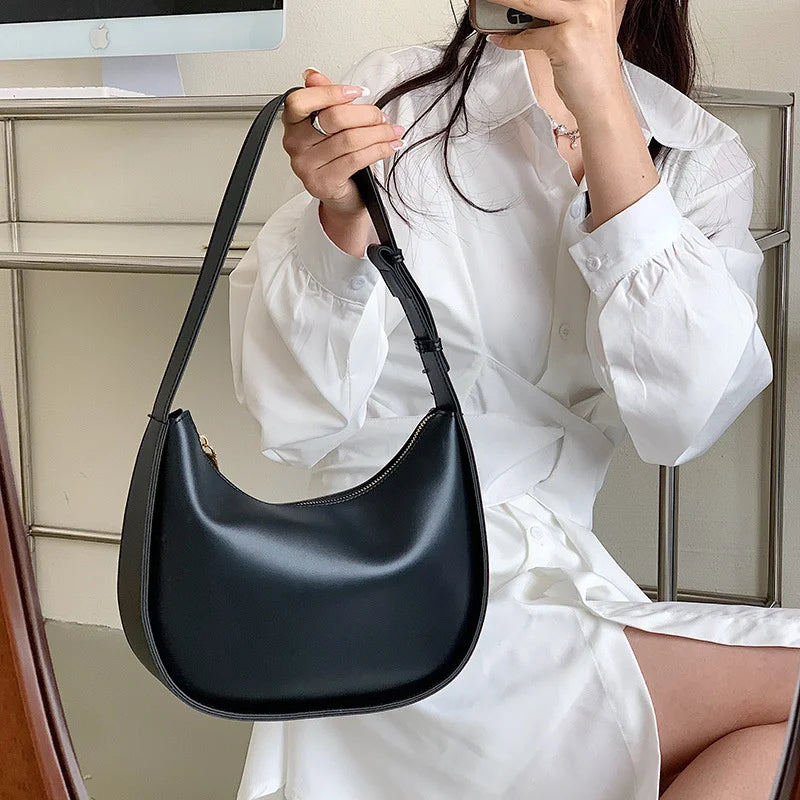 Sky Women's Round Shoulder Bag PU Leather Lady Crossbody Bag