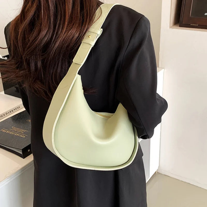 Sky Women's Round Shoulder Bag PU Leather Lady Crossbody Bag