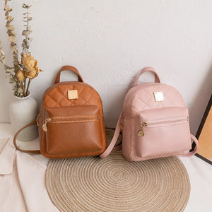 Mini School Girl Backpack Women PU Leather Shoulder Bag