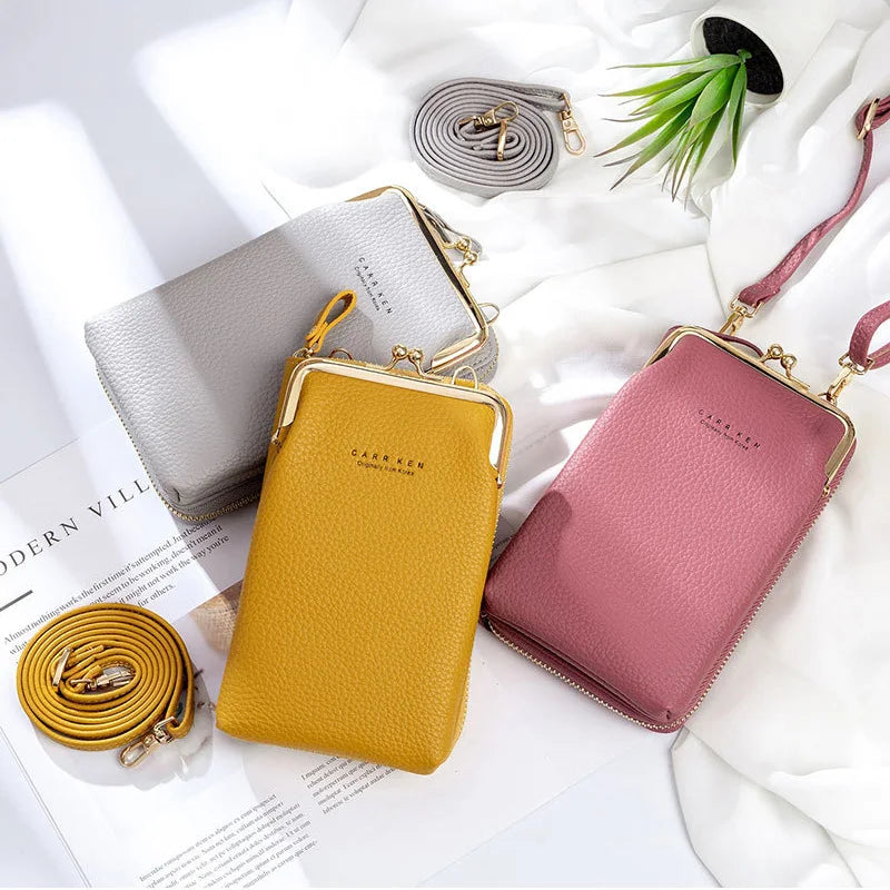 Matte Leather Crossbody Bag Women Mini Shoulder Messenger Clutch Purse Handbag