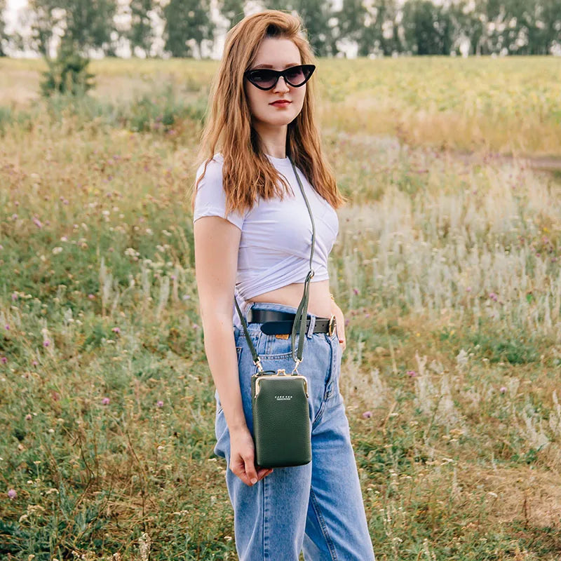 Matte Leather Crossbody Bag Women Mini Shoulder Messenger Clutch Purse Handbag