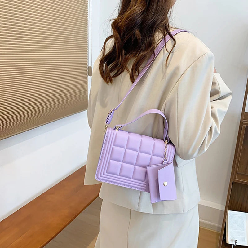 Women's Small Flap Shoulder Bag Candy PU Leather Totes Crossbody Handbag