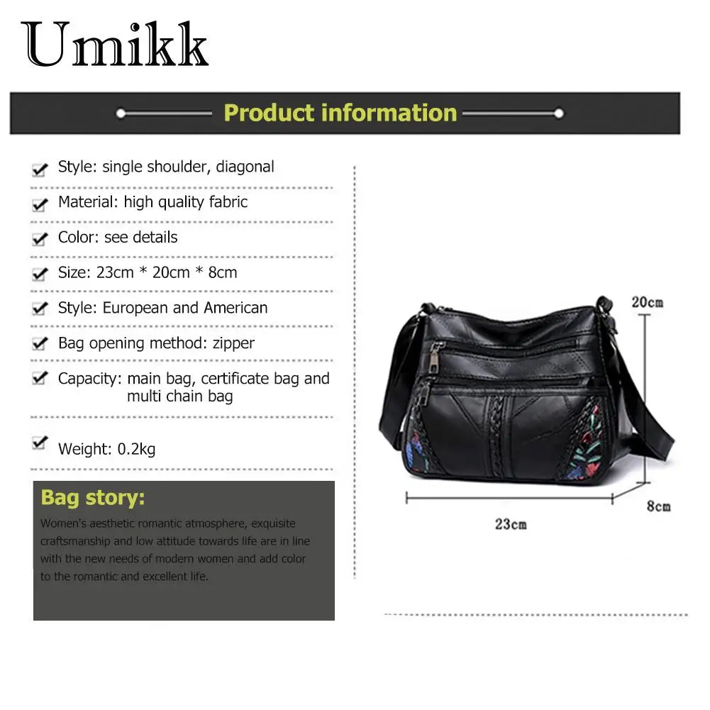 Flower Printed Crossbody Bag for Women