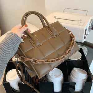 Soft Pu Leather Crossbody Women's Retro Chain Handbag