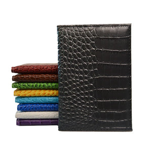 Crocodile Grain PU Leather Passport Holder Blank Cover