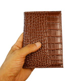 Crocodile Grain PU Leather Passport Holder Blank Cover Wallet