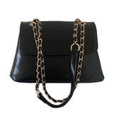 Women's Leather Chain Shoulder Bag Solid Crossbody Satchel
