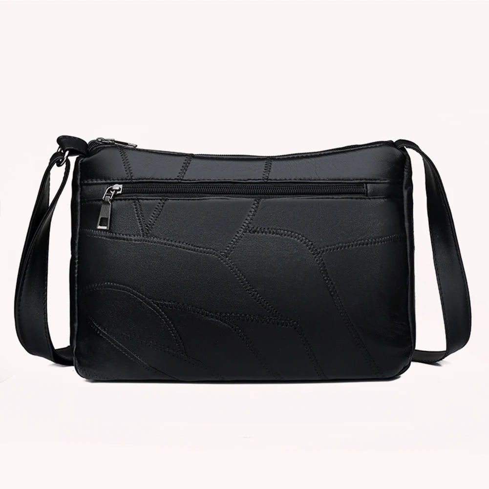 Braided Pocket Shoulder Bag PU Leather Clutch Totes