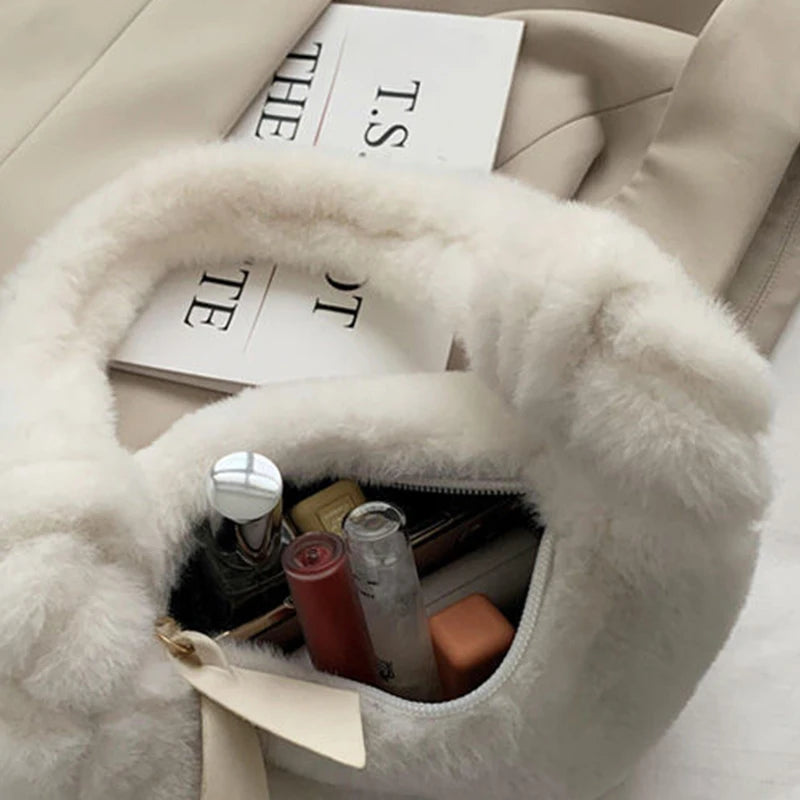 Soft Plush Shoulder Bag for Women Winter