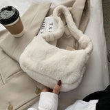 Soft Plush Shoulder Bag for Women Winter