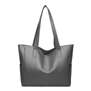 Solid Top-handle Bag Autumn PU Leather Shoulder Bags Satchel Portable