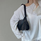 Solid Women Chain Shoulder Bags High PU Leather Ladies Underarm Bag