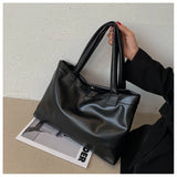 Solid Women Large Capacity Underarm Shoulder Handbags Totes Casual PU Leather