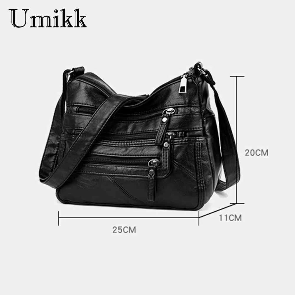 Casual Women PU Crossbody Bag with Multi-zipper Mother Top-handle Handbags