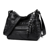 Casual Women PU Crossbody Bag with Multi-zipper Mother Top-handle Handbags