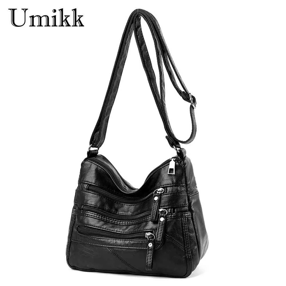 Casual Women PU Crossbody Bag with Multi-zipper Mother Top-handle Handbags