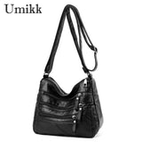 Casual Women PU Crossbody Bag with Multi-zipper Mother Top-handle Handbags