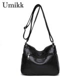 Casual Women PU Crossbody Bag with Multi-zipper Mother Top-handle Handbags