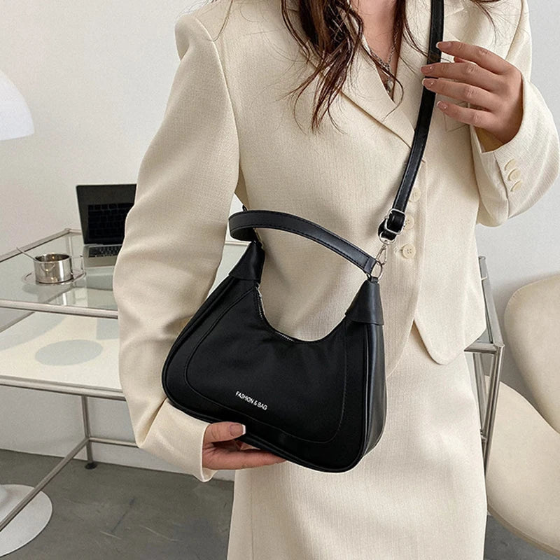 Solid Shoulder Bag Style Handbags Detachable Strap Crossbody Bags