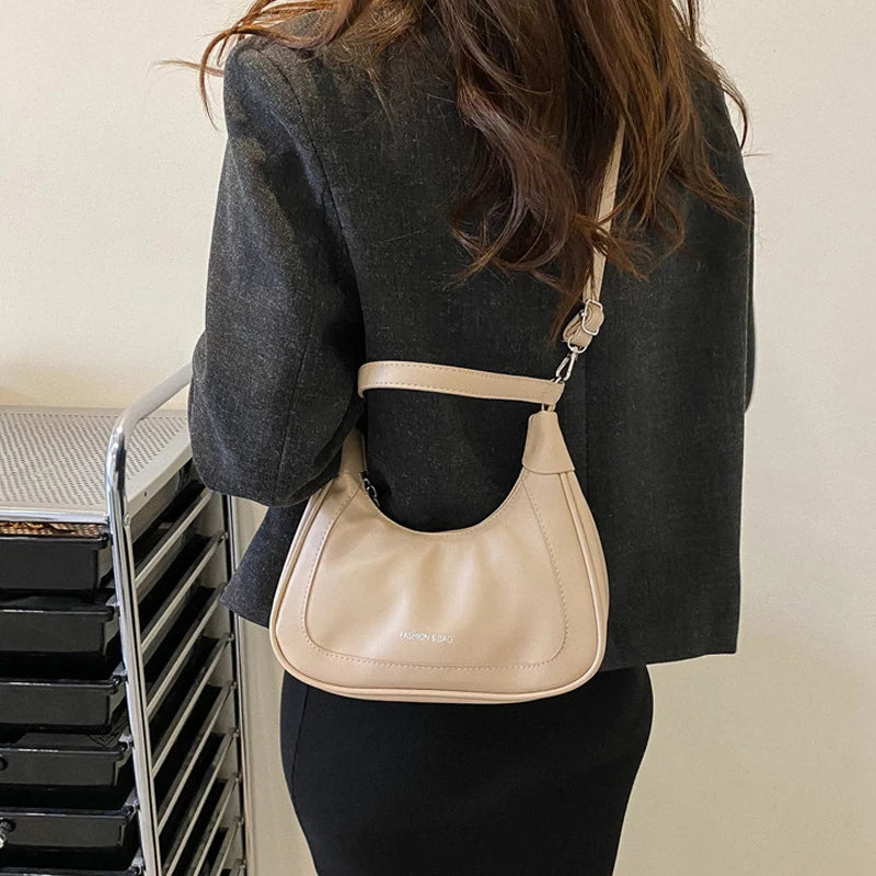 Solid Shoulder Bag Style Handbags Detachable Strap Crossbody Bags