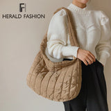 Green Space Pad Cotton Crossbody Bag Soft Fluffy Shoulder Bag