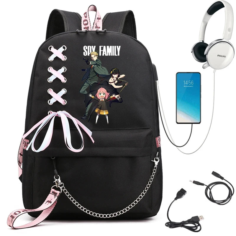 Spy x Family Backpack Anya Forger Anime School Bag for Teenagers
