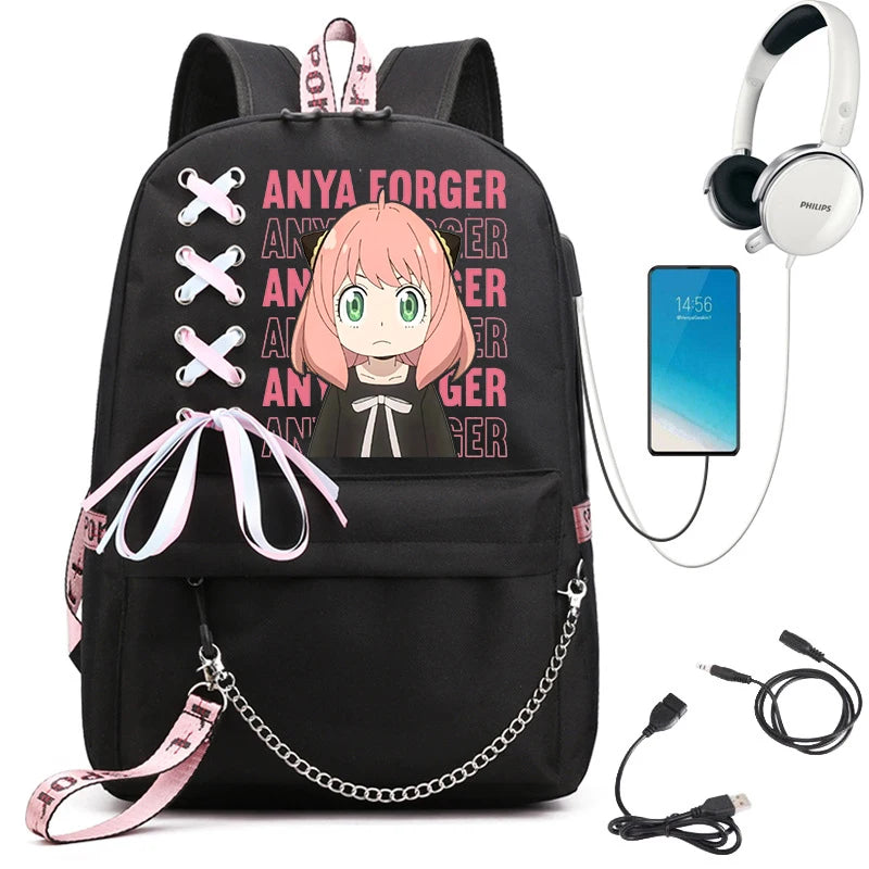 Spy x Family Backpack Anya Forger Anime School Bag for Teenagers