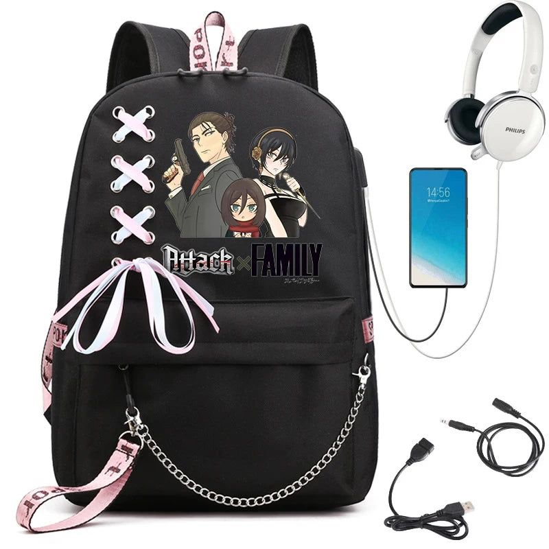 Spy x Family Backpack Anya Forger Anime School Bag for Teenagers