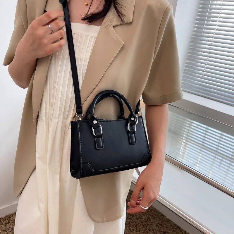 Solid Square Shoulder Bag Women Crossbody Handbag Messenger Bag