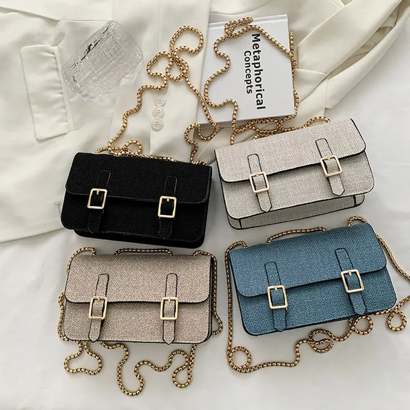 Small Leather Shoulder Bag Chain Strap Crossbody Purse