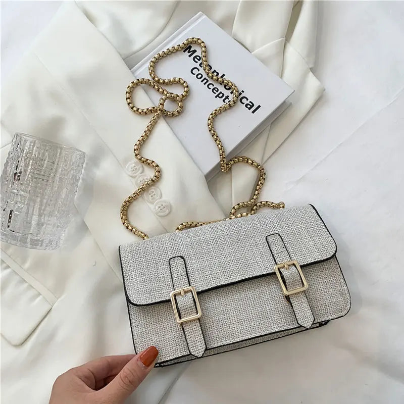 Small Leather Shoulder Bag Chain Strap Crossbody Purse